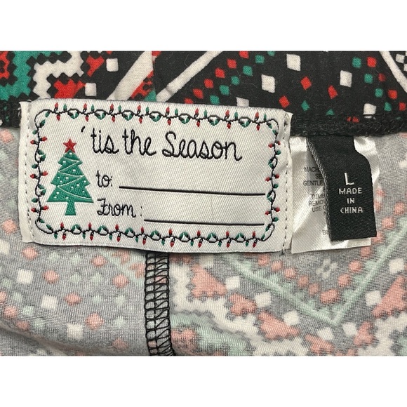 NEW Candy Cane Fair Isle / Chevron Holiday Leggings - Picture 2 of 8